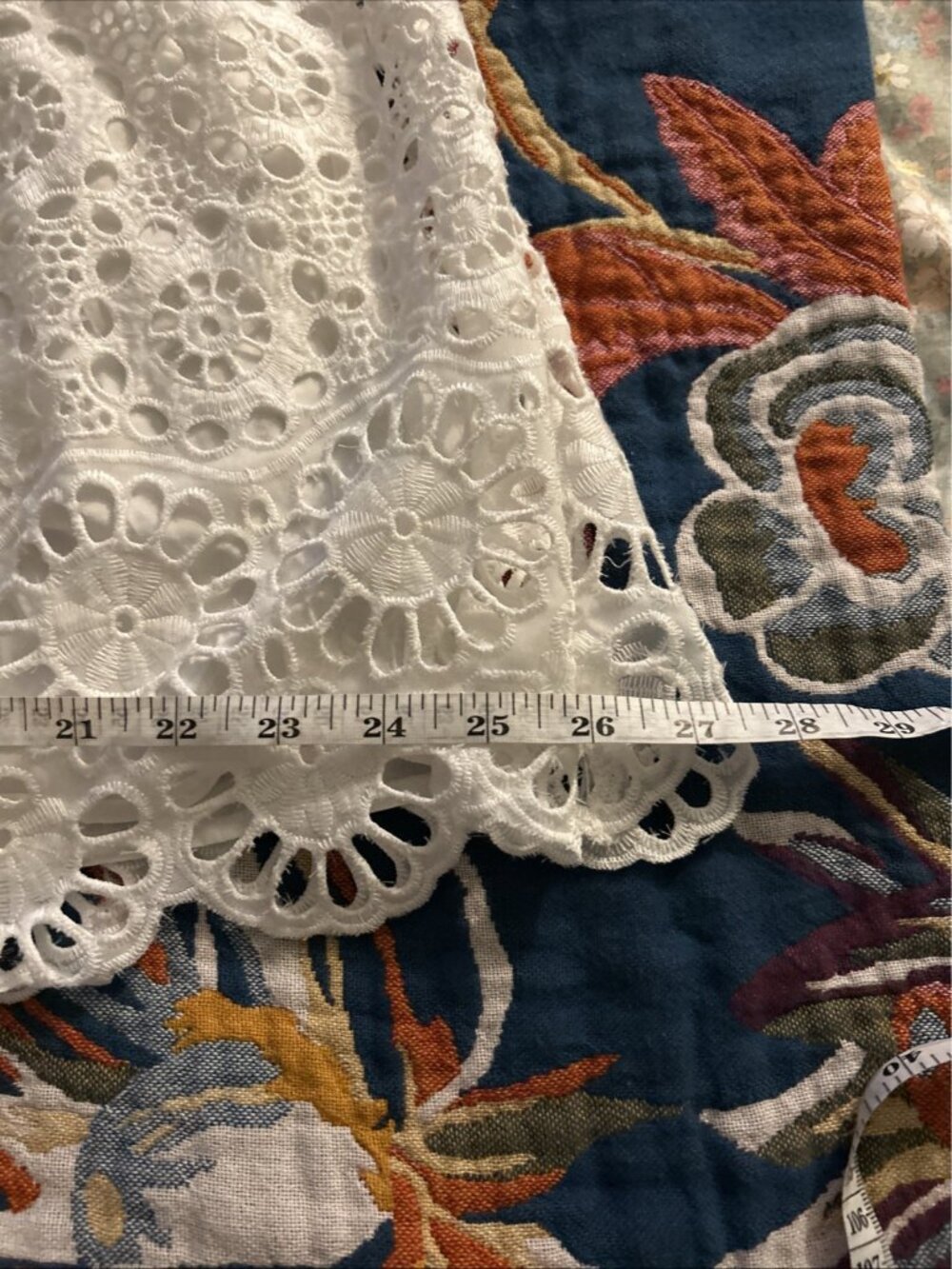 Anthropologie Maeve Off White Off The Shoulder Eyelet Top Lace Size XS - Picture 6 of 10